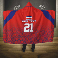 Costa Rica Football Custom Hooded Blanket Los Ticos Go Champions