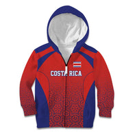 Costa Rica Football Custom Kid Hoodie Los Ticos Go Champions