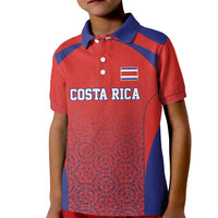 Costa Rica Football Custom Kid Polo Shirt Los Ticos Go Champions