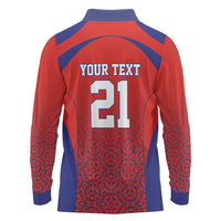 Costa Rica Football Custom Long Sleeve Polo Shirt Los Ticos Go Champions