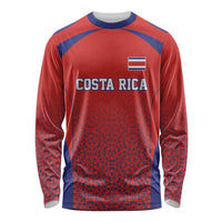 Costa Rica Football Custom Long Sleeve Shirt Los Ticos Go Champions