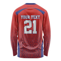 Costa Rica Football Custom Long Sleeve Shirt Los Ticos Go Champions