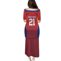 Costa Rica Football Custom Puletasi Los Ticos Go Champions