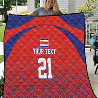 Costa Rica Football Custom Quilt Los Ticos Go Champions