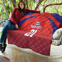 Costa Rica Football Custom Quilt Los Ticos Go Champions