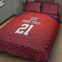Costa Rica Football Custom Quilt Bed Set Los Ticos Go Champions