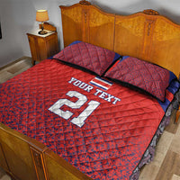 Costa Rica Football Custom Quilt Bed Set Los Ticos Go Champions