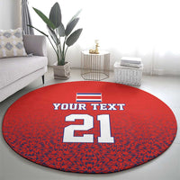 Costa Rica Football Custom Round Carpet Los Ticos Go Champions