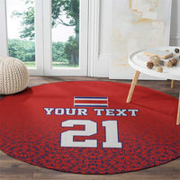 Costa Rica Football Custom Round Carpet Los Ticos Go Champions
