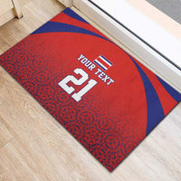 Costa Rica Football Custom Rubber Doormat Los Ticos Go Champions