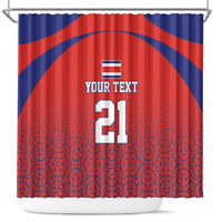 Costa Rica Football Custom Shower Curtain Los Ticos Go Champions