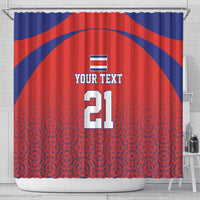 Costa Rica Football Custom Shower Curtain Los Ticos Go Champions