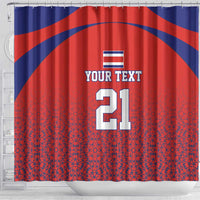 Costa Rica Football Custom Shower Curtain Los Ticos Go Champions