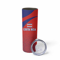 Costa Rica Football Custom Skinny Tumbler Los Ticos Go Champions