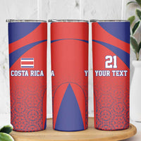 Costa Rica Football Custom Skinny Tumbler Los Ticos Go Champions