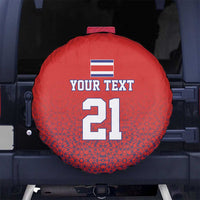 Costa Rica Football Custom Spare Tire Cover Los Ticos Go Champions