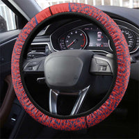 Costa Rica Football Steering Wheel Cover Los Ticos Go Champions