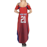 Costa Rica Football Custom Summer Maxi Dress Los Ticos Go Champions