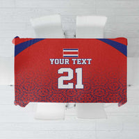 Costa Rica Football Custom Tablecloth Los Ticos Go Champions