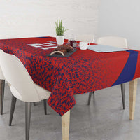 Costa Rica Football Custom Tablecloth Los Ticos Go Champions
