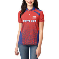 Costa Rica Football Custom Women Polo Shirt Los Ticos Go Champions