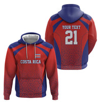 Costa Rica Football Custom Zip Hoodie Los Ticos Go Champions