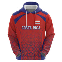 Costa Rica Football Custom Zip Hoodie Los Ticos Go Champions