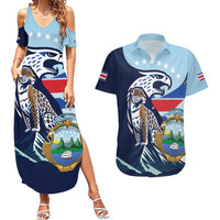 Costa Rica Jaguar Guaria Morada Couples Matching Summer Maxi Dress and Hawaiian Shirt