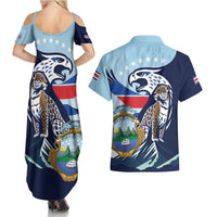 Costa Rica Jaguar Guaria Morada Couples Matching Summer Maxi Dress and Hawaiian Shirt