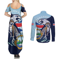 Costa Rica Jaguar Guaria Morada Couples Matching Summer Maxi Dress and Long Sleeve Button Shirt