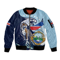 Costa Rica Jaguar Guaria Morada Sleeve Zip Bomber Jacket