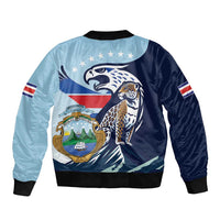 Costa Rica Jaguar Guaria Morada Sleeve Zip Bomber Jacket