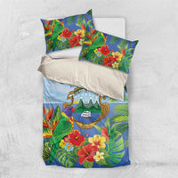 Costa Rica Parrot Tropical Flowers Bedding Set