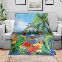 Costa Rica Parrot Tropical Flowers Blanket