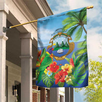 Costa Rica Parrot Tropical Flowers Garden Flag