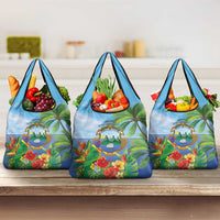 Costa Rica Parrot Tropical Flowers Grocery Bag