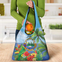 Costa Rica Parrot Tropical Flowers Grocery Bag