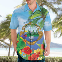 Costa Rica Parrot Tropical Flowers Hawaiian Shirt