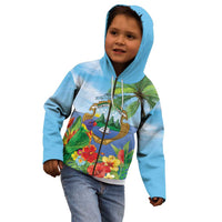 Costa Rica Parrot Tropical Flowers Kid Hoodie