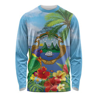 Costa Rica Parrot Tropical Flowers Long Sleeve Shirt