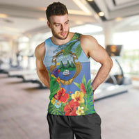 Costa Rica Parrot Tropical Flowers Men Tank Top