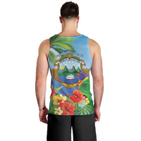 Costa Rica Parrot Tropical Flowers Men Tank Top