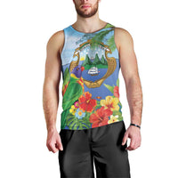 Costa Rica Parrot Tropical Flowers Men Tank Top