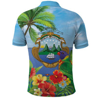 Costa Rica Parrot Tropical Flowers Polo Shirt