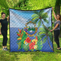 Costa Rica Parrot Tropical Flowers Quilt