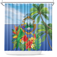 Costa Rica Parrot Tropical Flowers Shower Curtain