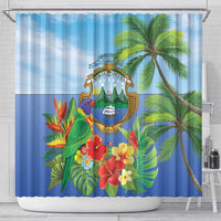 Costa Rica Parrot Tropical Flowers Shower Curtain