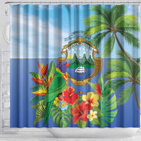 Costa Rica Parrot Tropical Flowers Shower Curtain