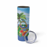 Costa Rica Parrot Tropical Flowers Skinny Tumbler
