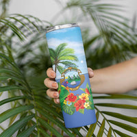 Costa Rica Parrot Tropical Flowers Skinny Tumbler